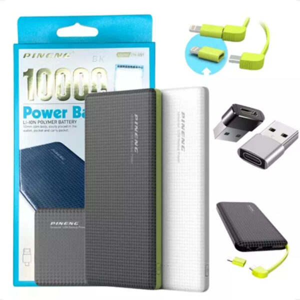 Carregador Portátil Celular 10000mah Bateria Externa Pineng 1° linha